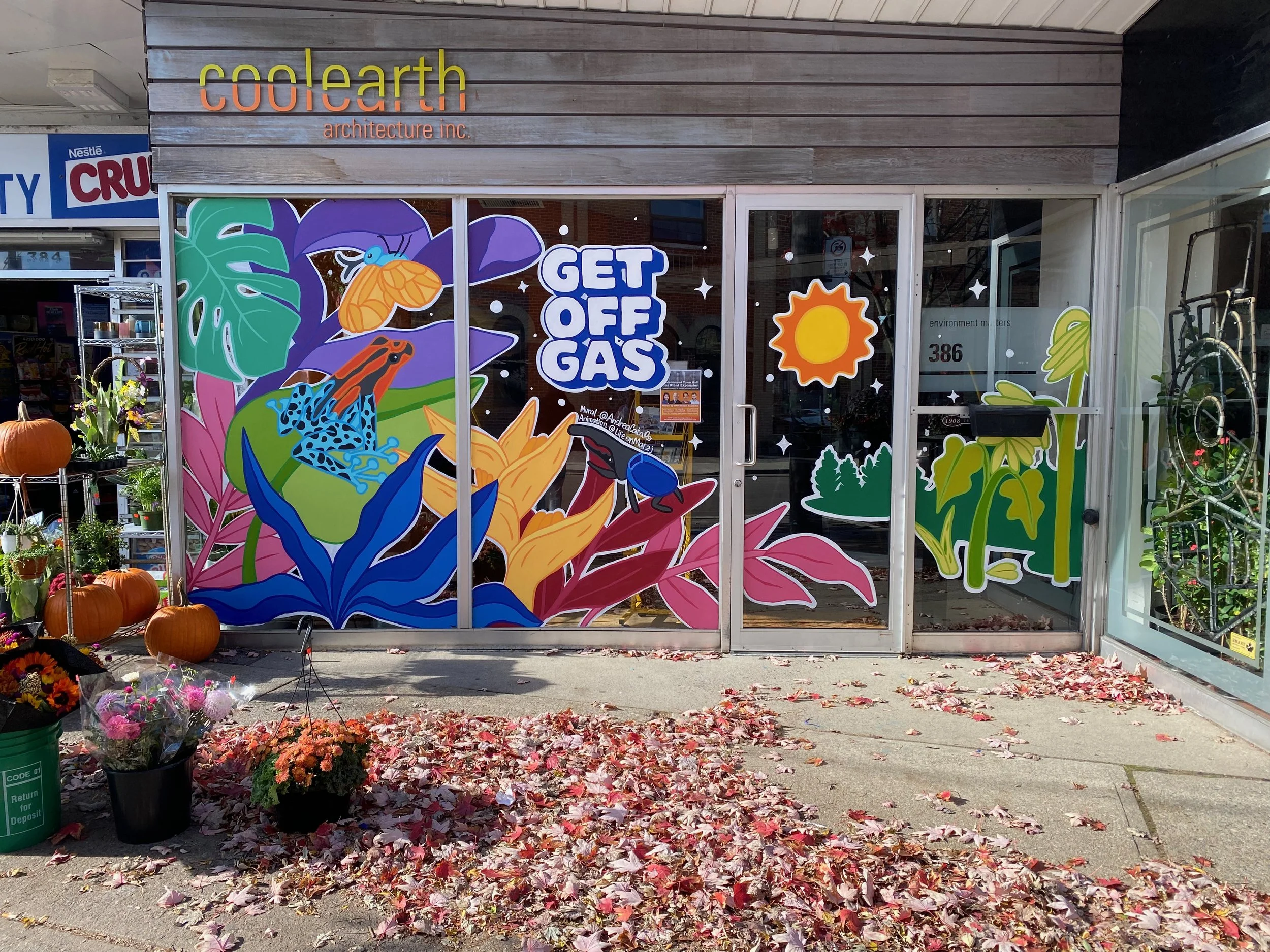 Public art mural in Toronto by Andreacataro reflecting culturally rooted design