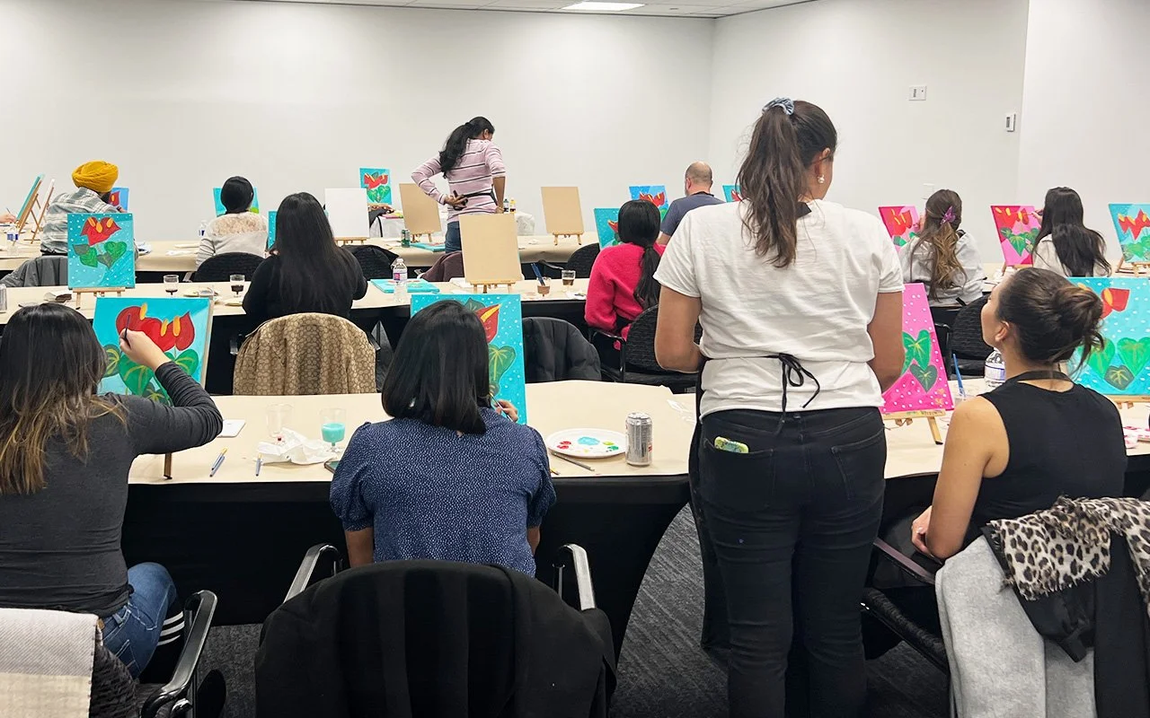 Unfinished artwork and creative pieces in progress during an AndreaCataRo workshop.