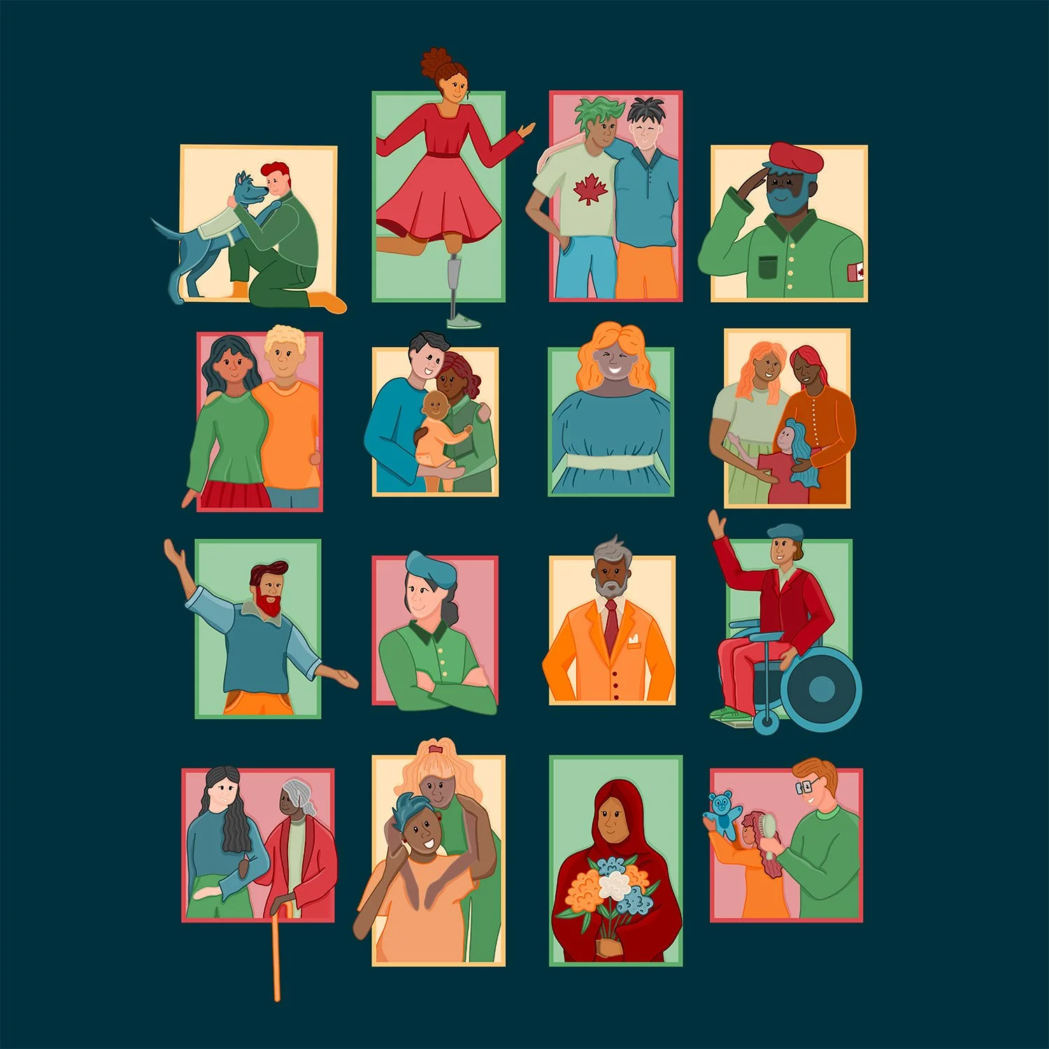 Multicultural Canadian Illustration- Canadian armed forces