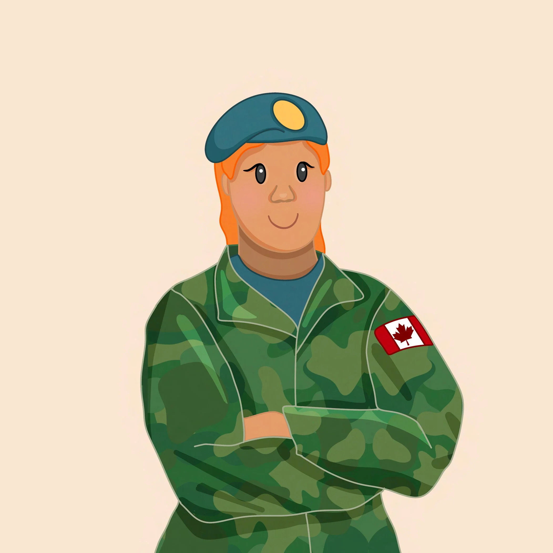 Canadian Armed forces person, Canadian armed forces project, illustration work for SACK