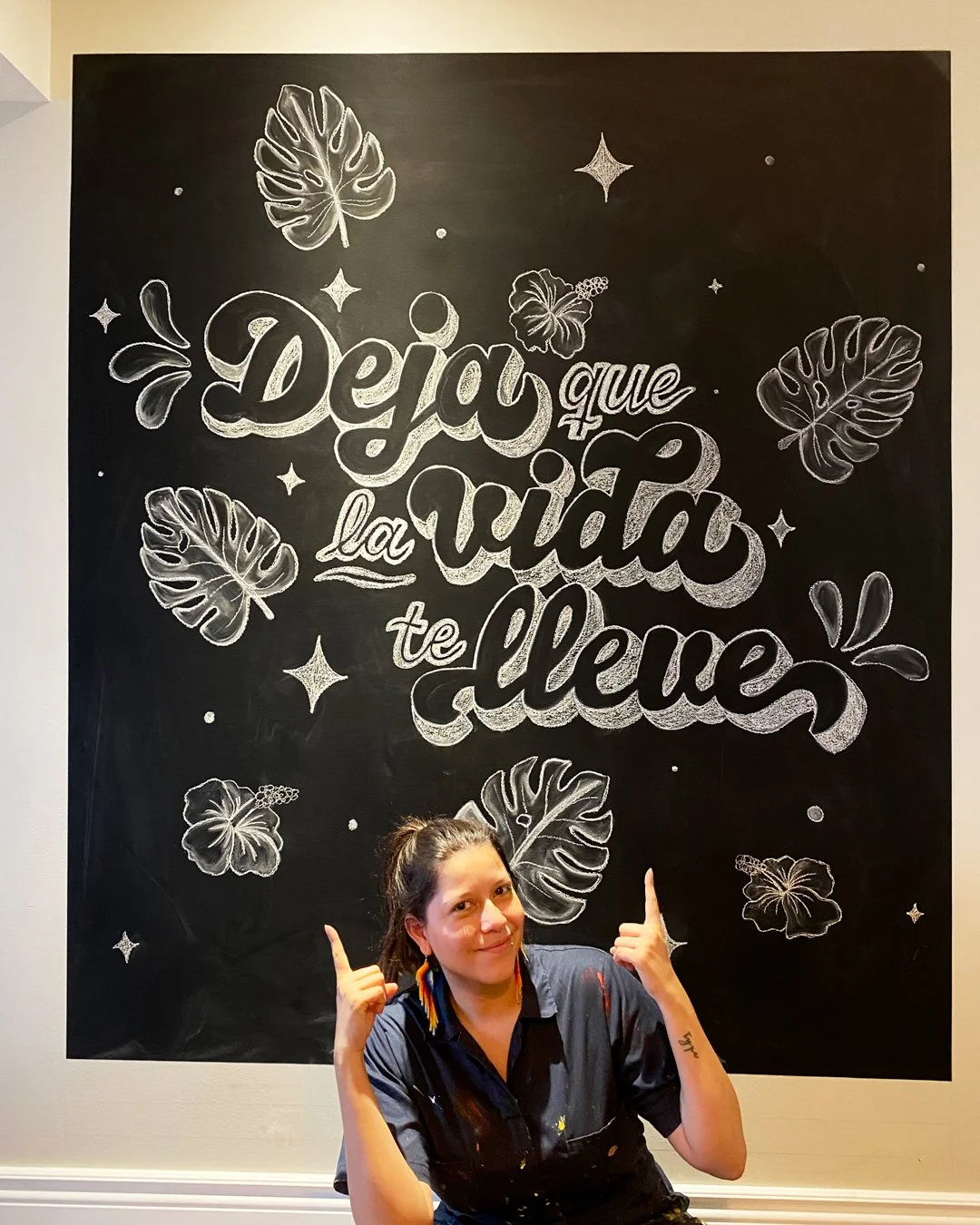 Chalkboard lettering, hand drawn 