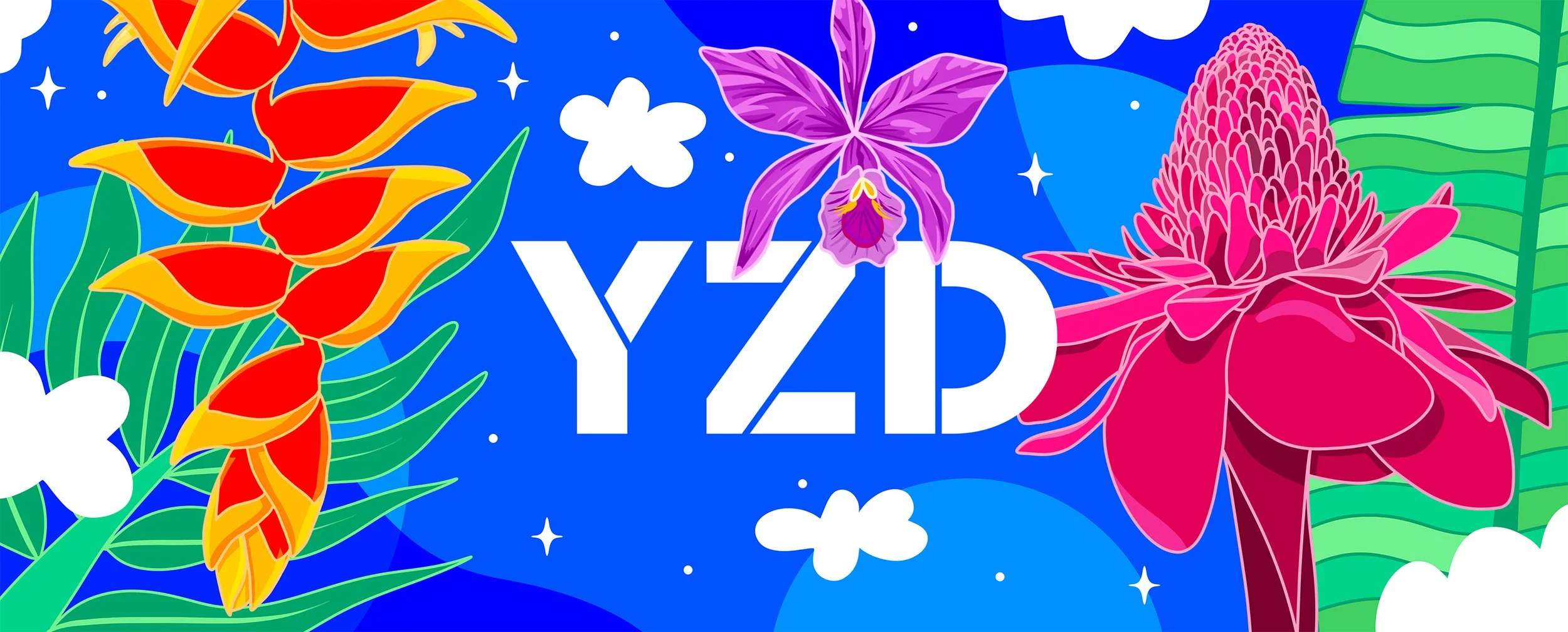 Digital mural design and line art for Jungle in YZD, a Toronto community mural planned for public participation.