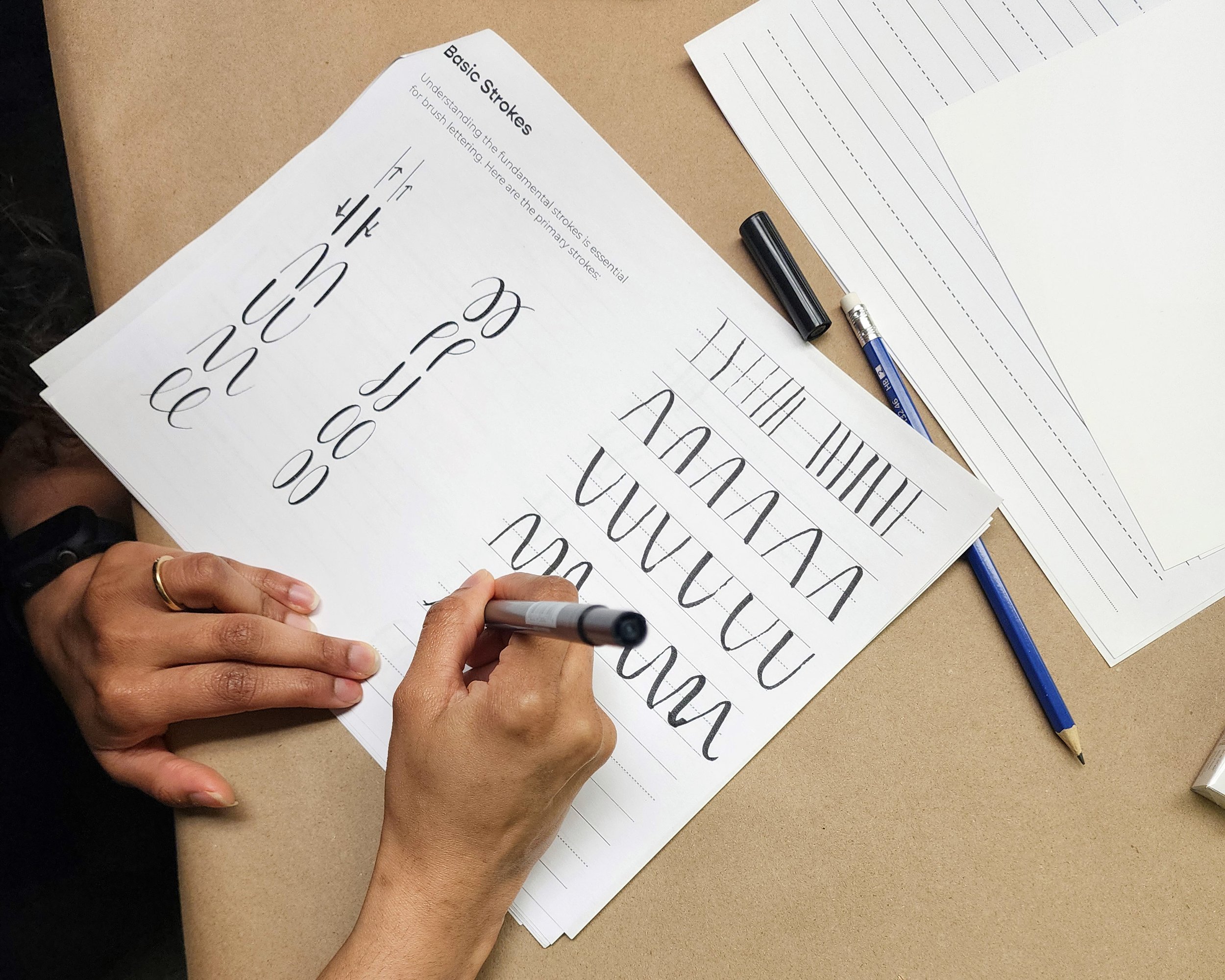 Lettering practice and refinement