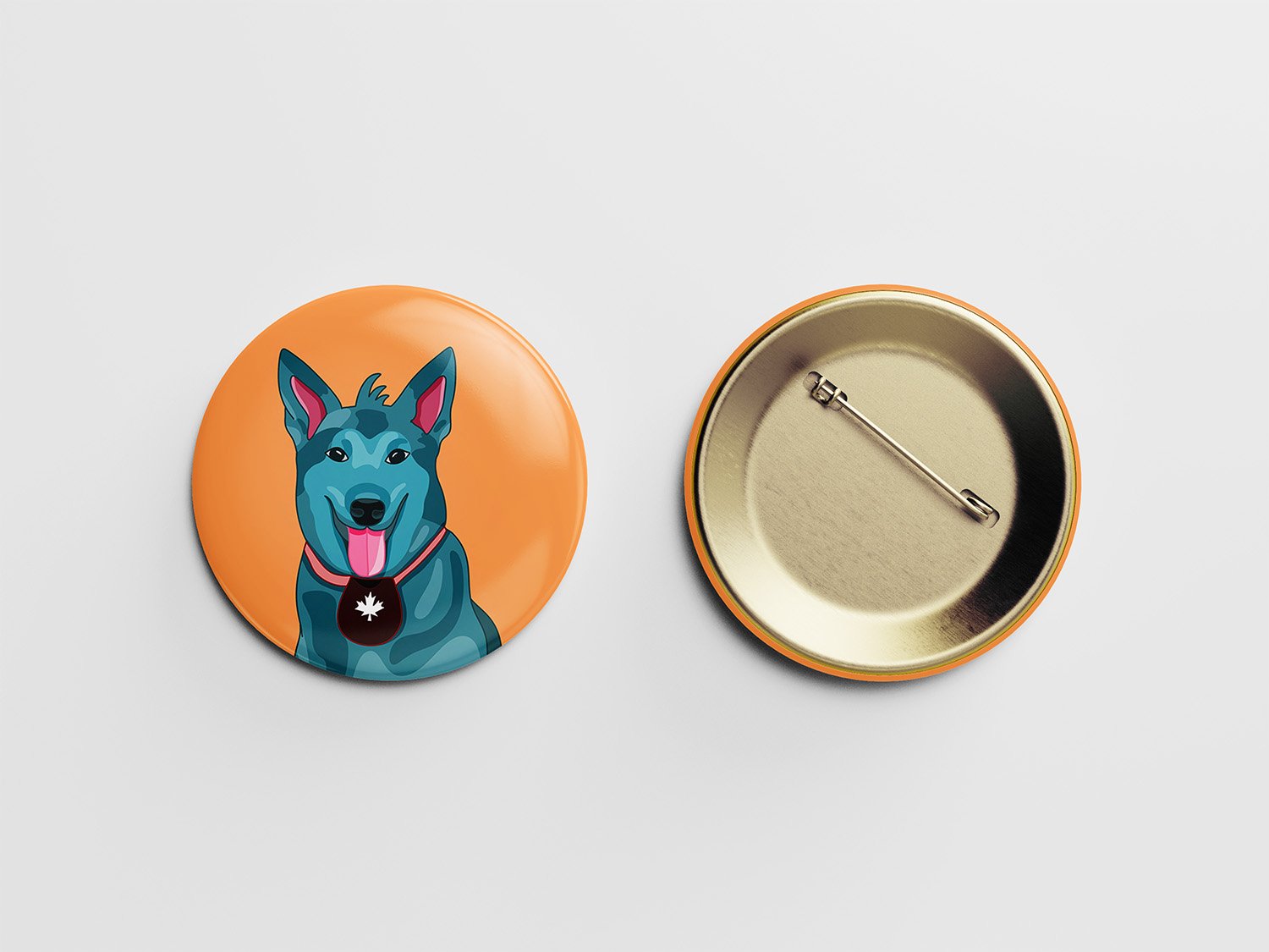 Dog Illustration- Canadian armed forces- Button