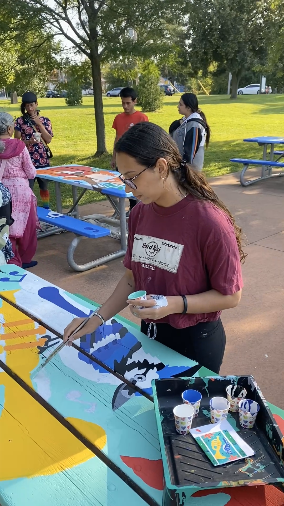 Collaborative mural painting event in Toronto neighbourhood