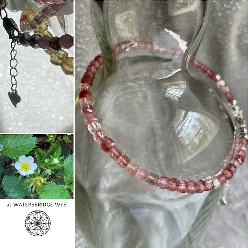 Anklet with Strawberry Quartz