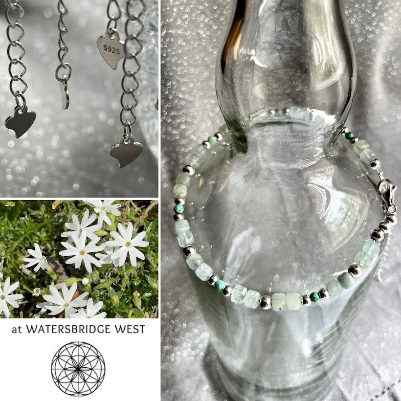 Anklet with Aquamarine, Turquoise, Hematite