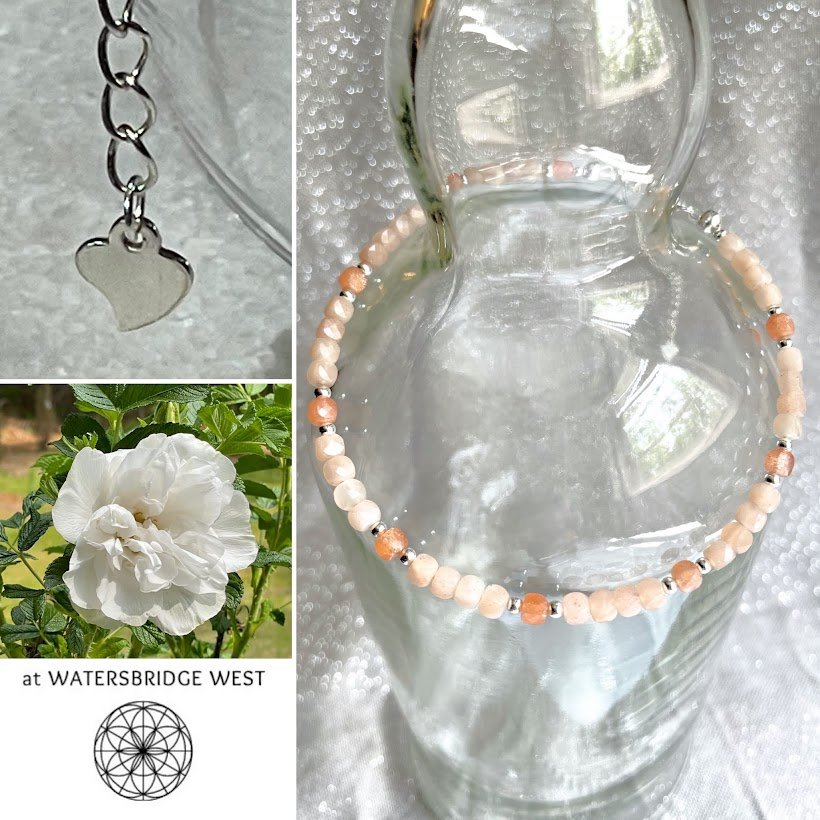 Anklet with Peach Moonstone