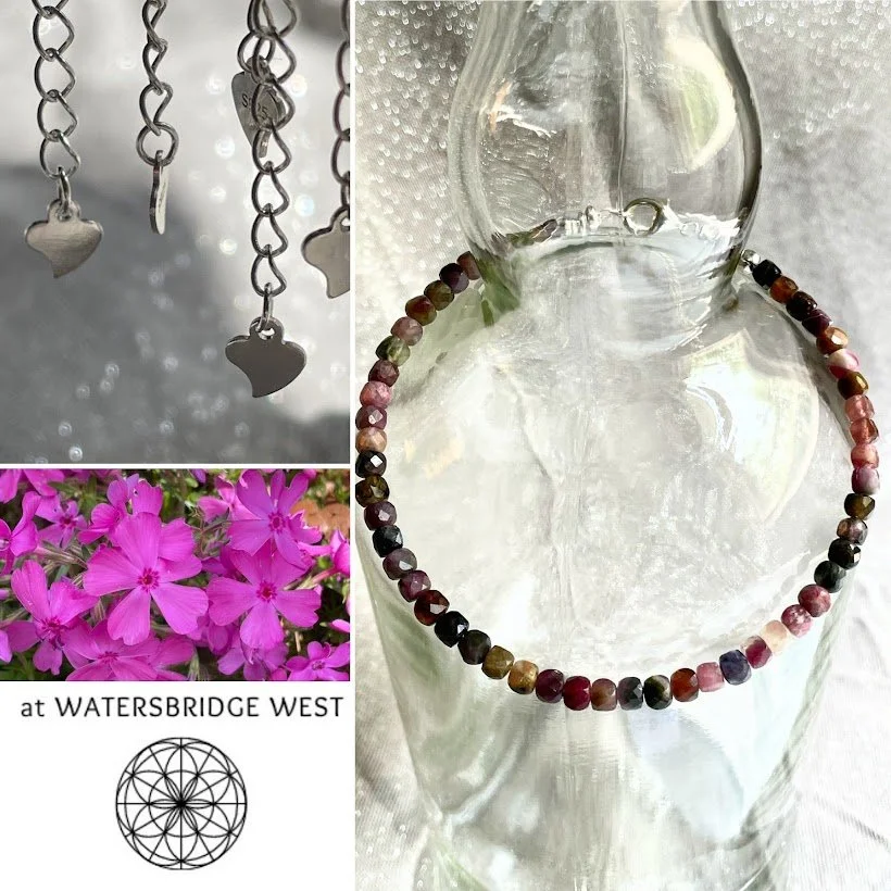 Anklet with Watermelon Tourmaline