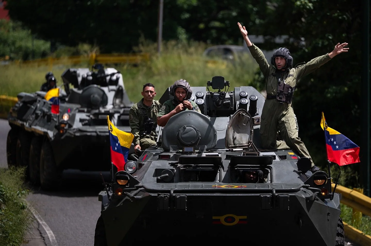 Soldiers take part in a drill led by the Bolivarian National Armed Forces to train citizens in weapons handling after Venezuelan President Nicolas Maduro deployed the military across communities nationwide as part of a national outreach initiative to