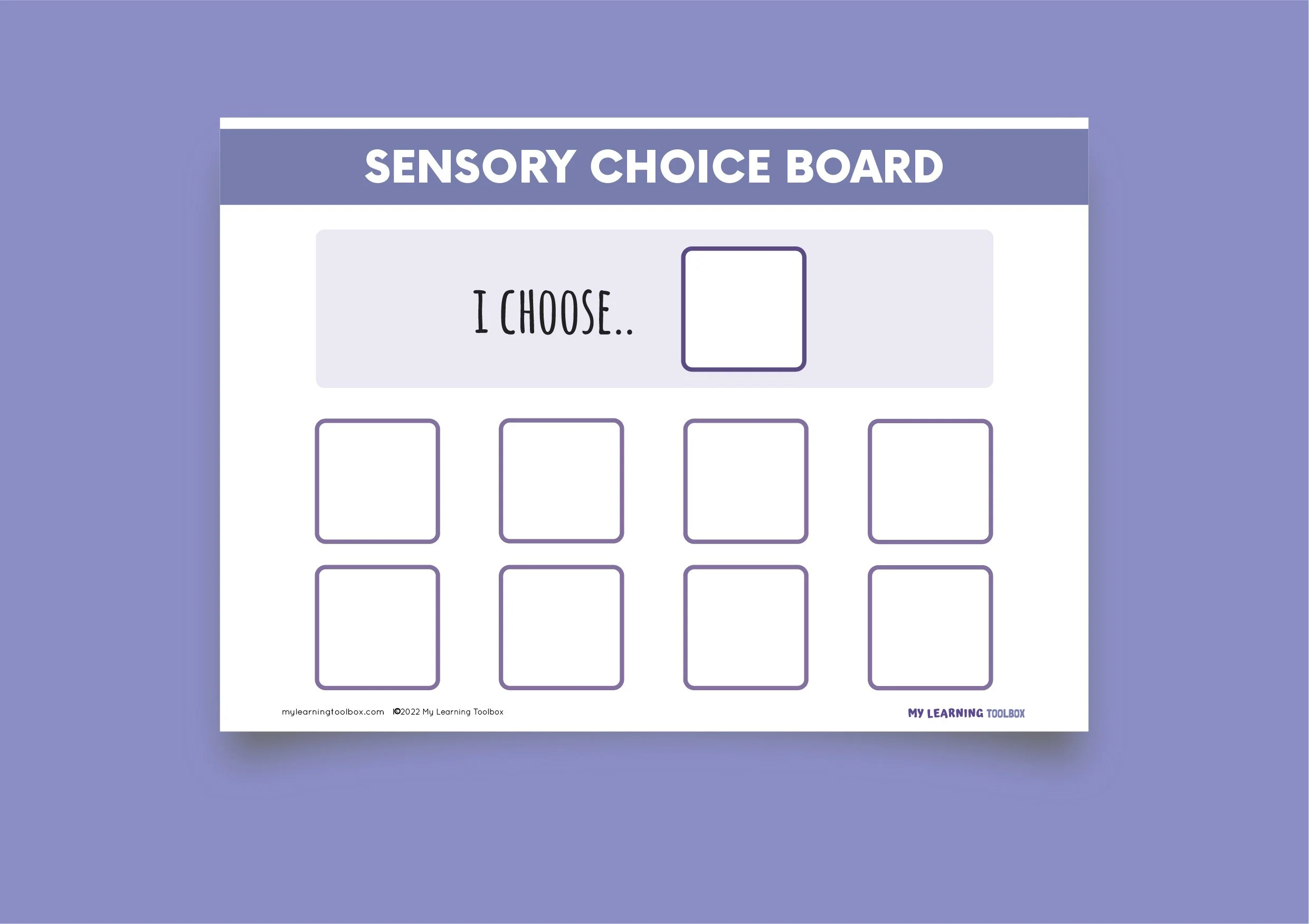 Sensory Choice Board