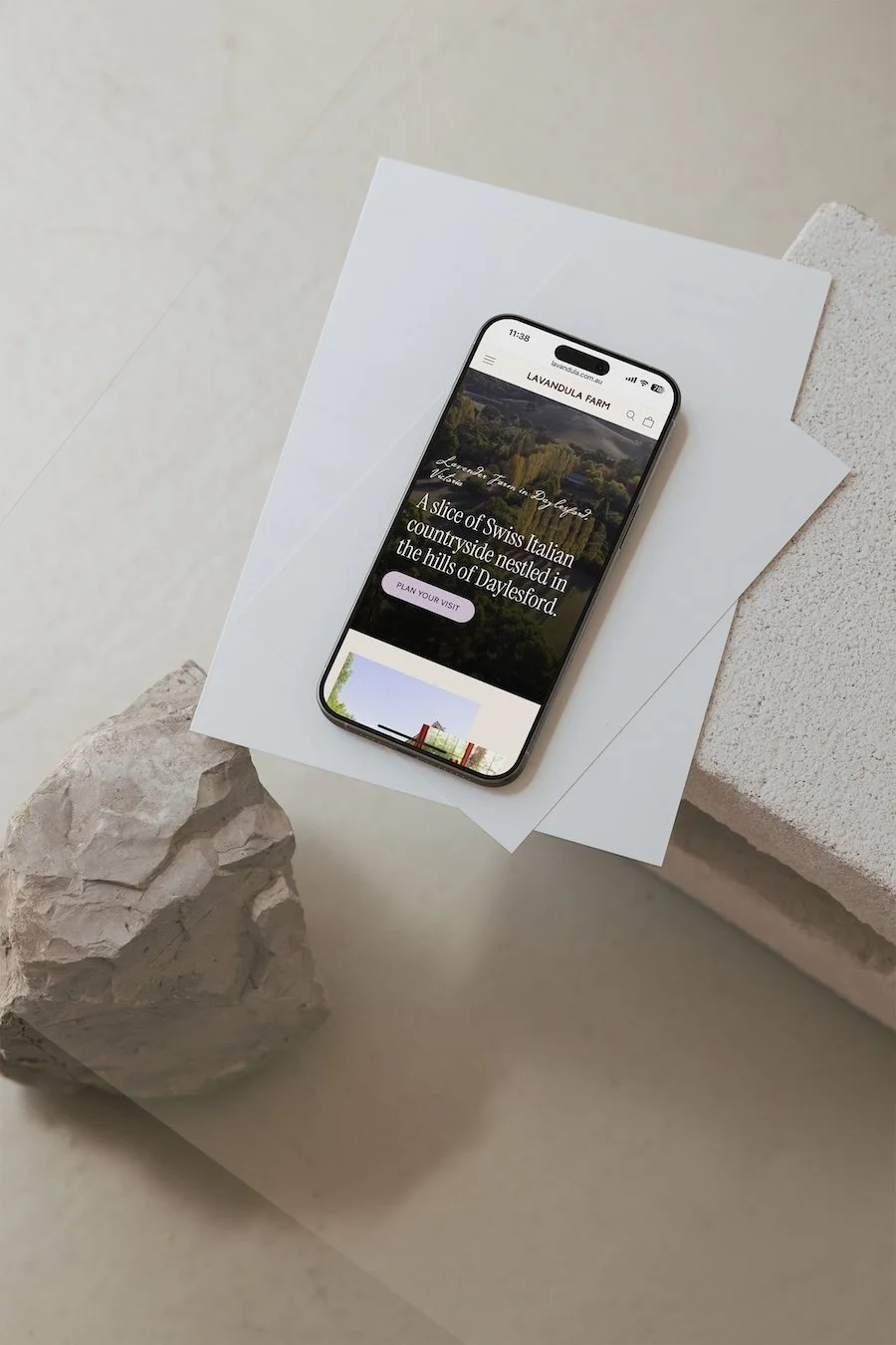 Lavandula Farm mobile website mockup