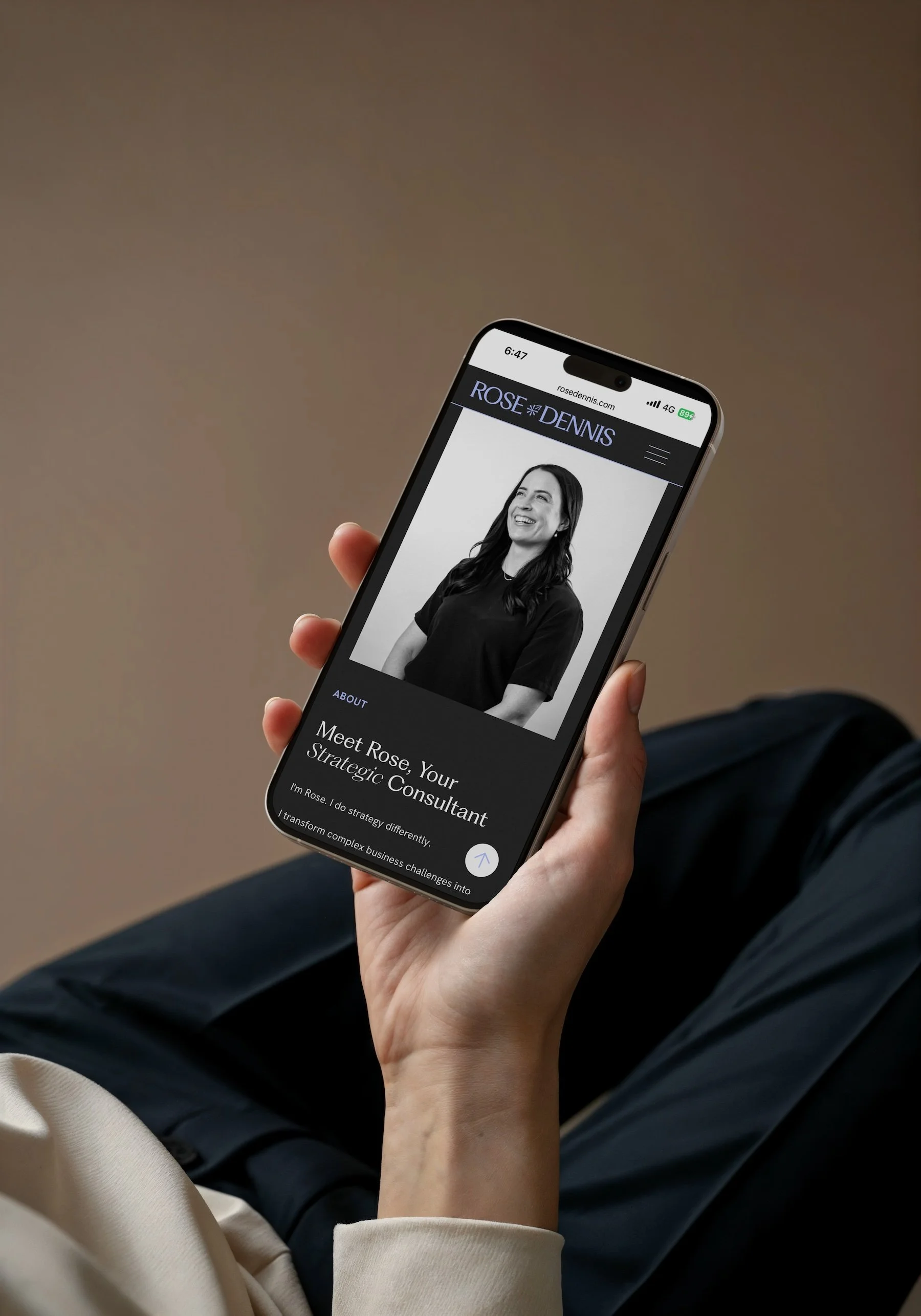 Mobile website mockup