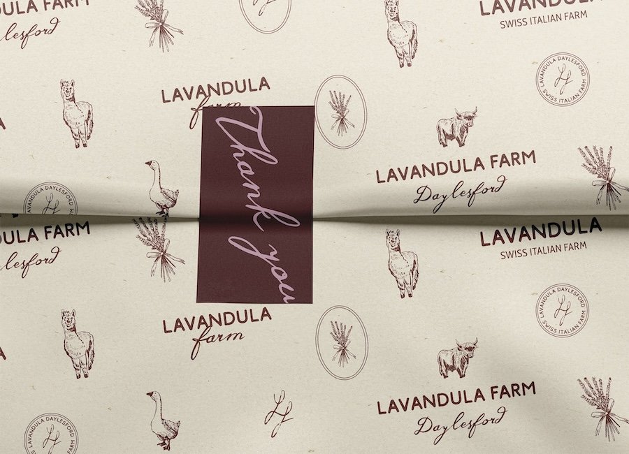 Lavandula Farm folded tissue paper