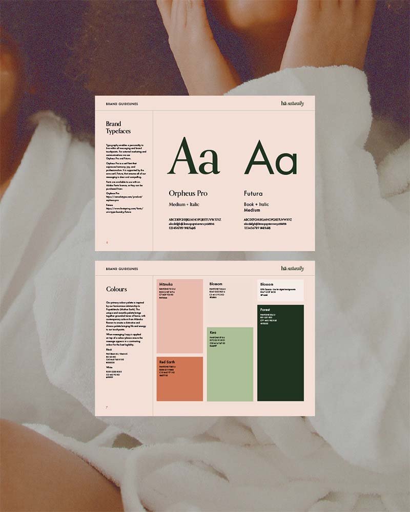 Brand identity guidelines for Hā Naturally by Rule Design NZ.jpg