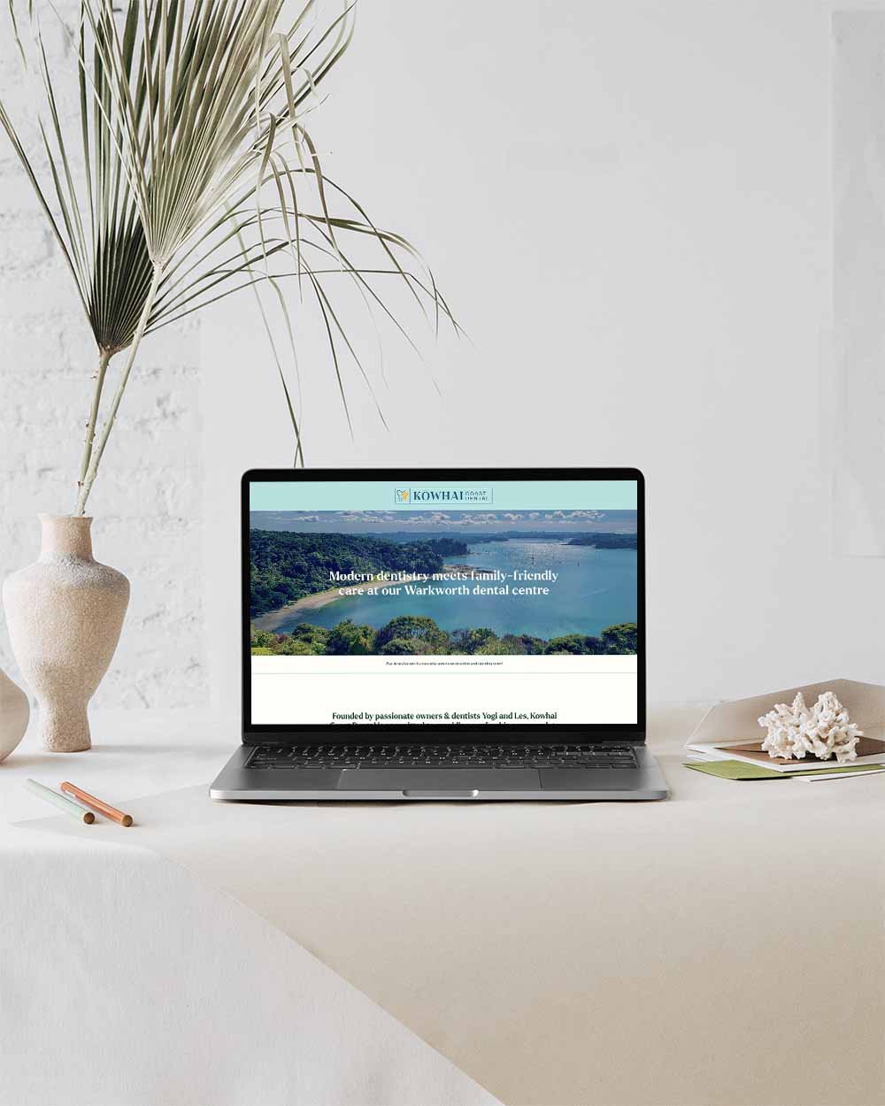 Modern homepage design using the existing brand colours and logo suite