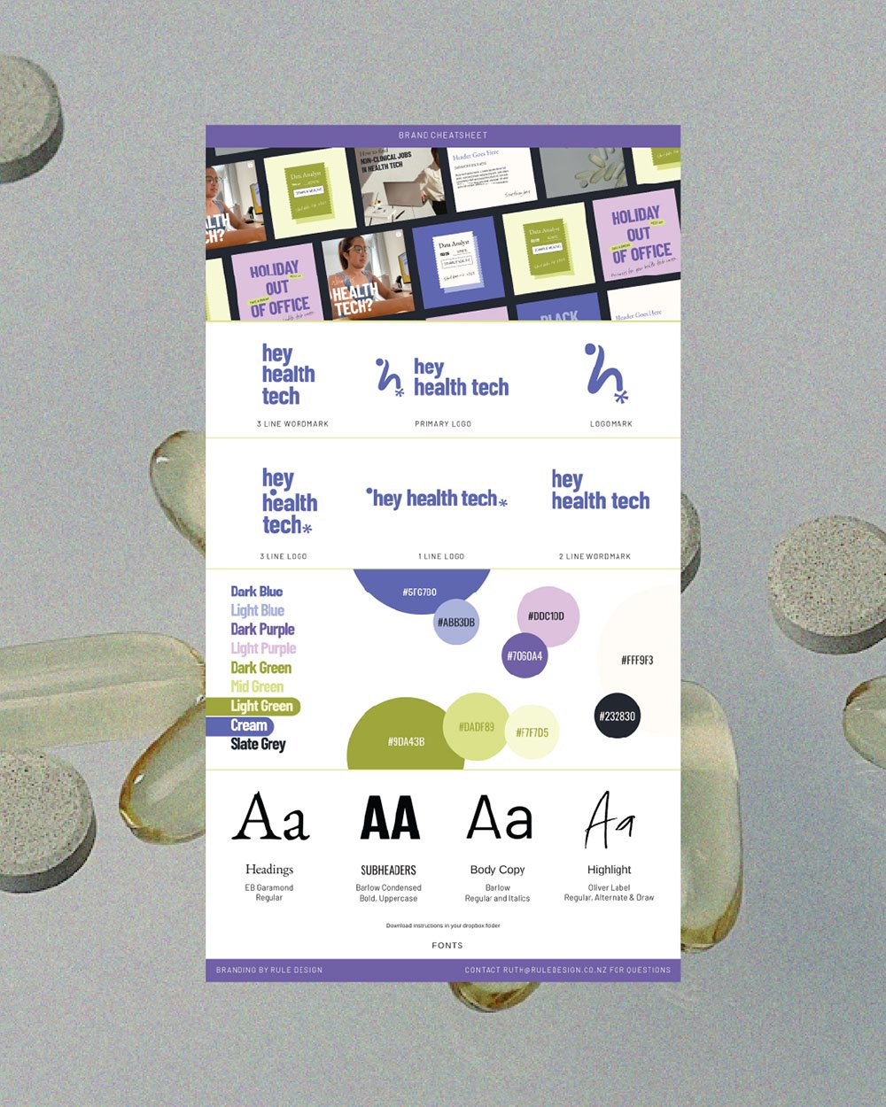 Brand guidelines cheatsheet