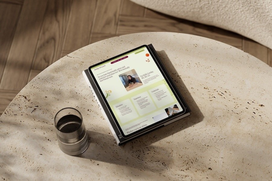 Funday Wellness website shown on tablet