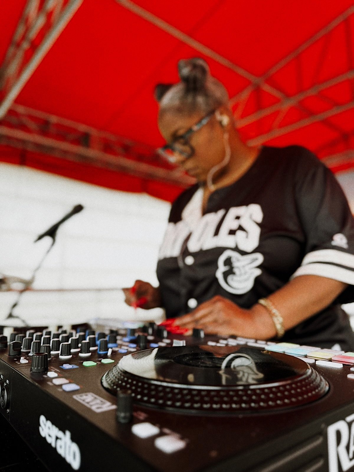 Should I add Orioles DJ to my bio 🤭😚. Tonight I was at Legends Park for the Orioles (pre) Juneteenth celebration. ⁣
⁣
Normally I&rsquo;m in the press booth playing music for the home games so this was fun connecting with you all during pre game. ⁣
