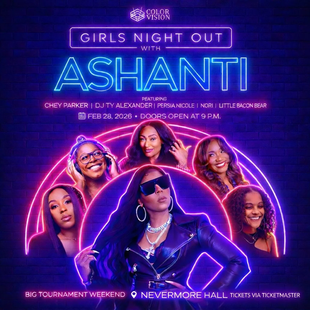 Girls Night Out loading ✨ Pinch me. Also brb&hellip; gonna add &ldquo;𝘀𝗵𝗮𝗿𝗲𝗱 𝘁𝗵𝗲 𝘀𝘁𝗮𝗴𝗲 𝘄𝗶𝘁𝗵 @ashanti&rdquo; to my DJ resume. ⁣
⁣
𝗕𝗶𝗴 𝗧𝗼𝘂𝗿𝗻𝗮𝗺𝗲𝗻𝘁 𝗪𝗲𝗲𝗸𝗲𝗻𝗱 is stacked but if you miss this event from @thecolorvision a