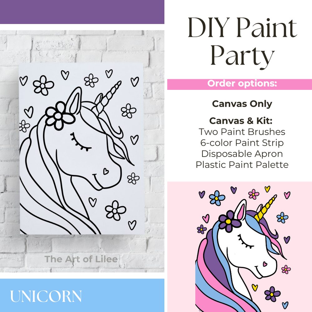 Unicorn  Kids' DIY Paint Party — The Art of Lilee