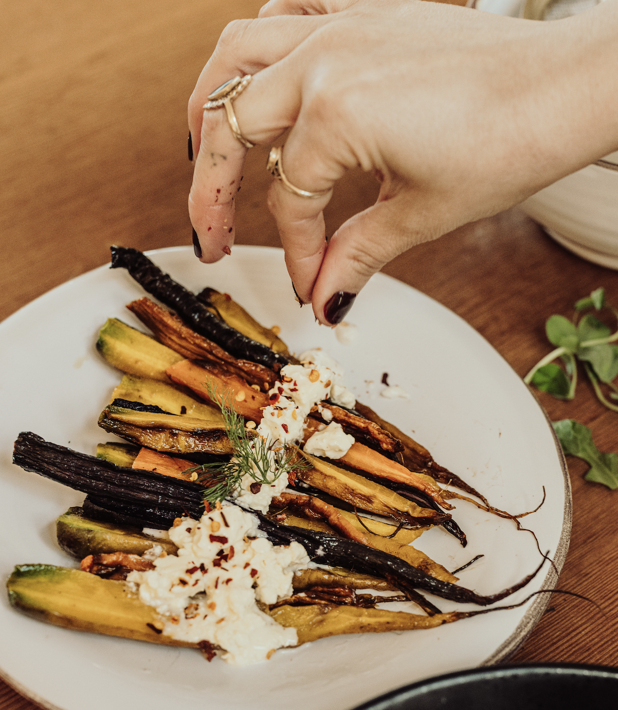 Rainbow Carrots with Feta 