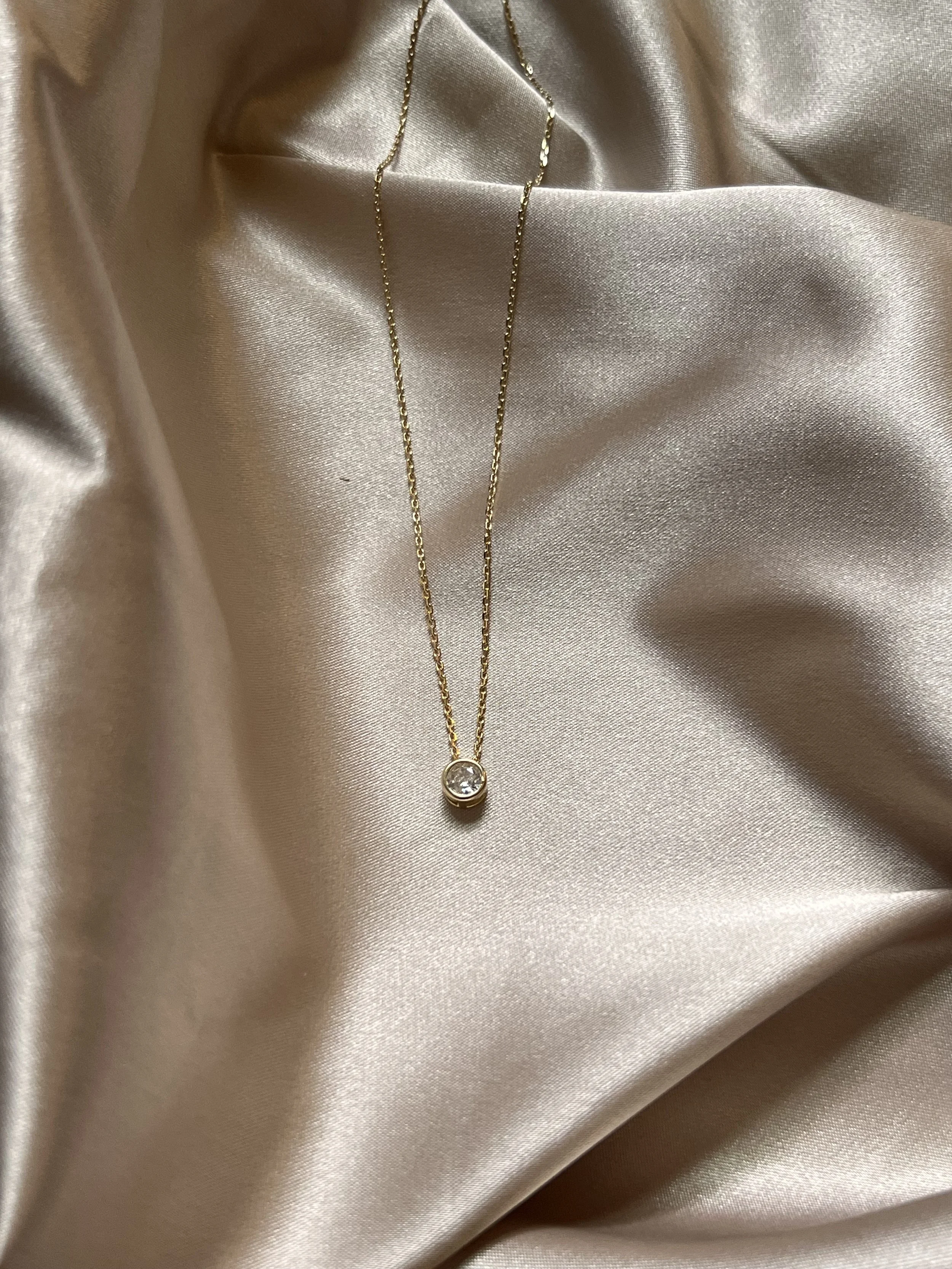 Charming Sparkle Solitaire CZ Necklace