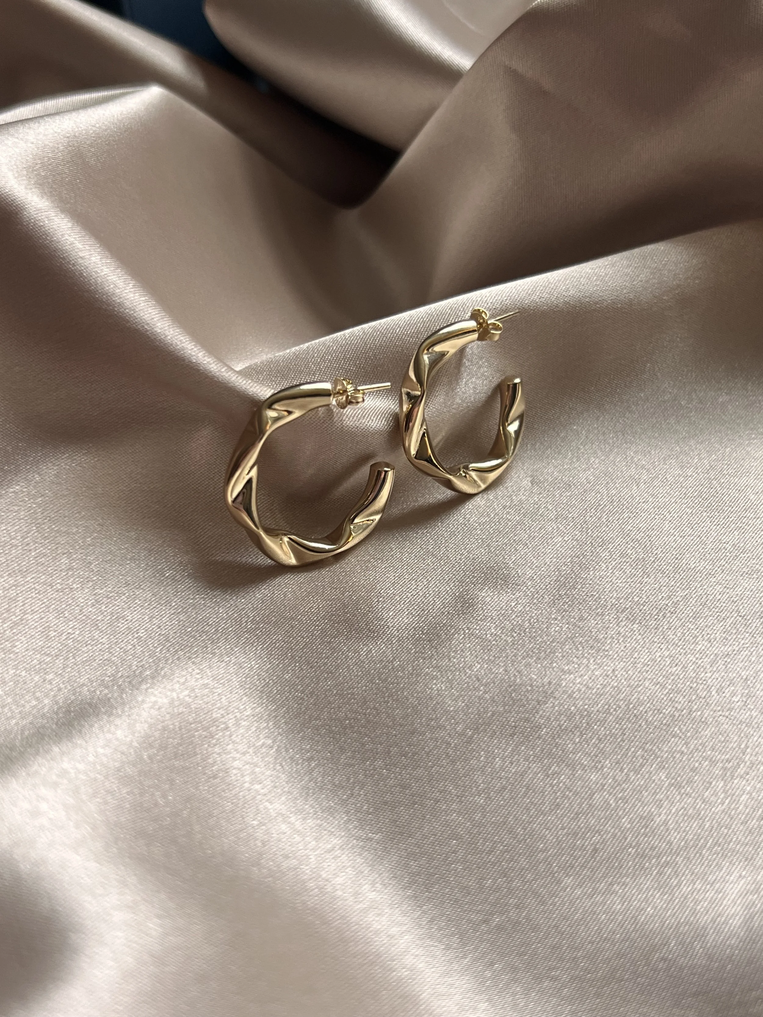 Hammered Semi-Hoop Earrings