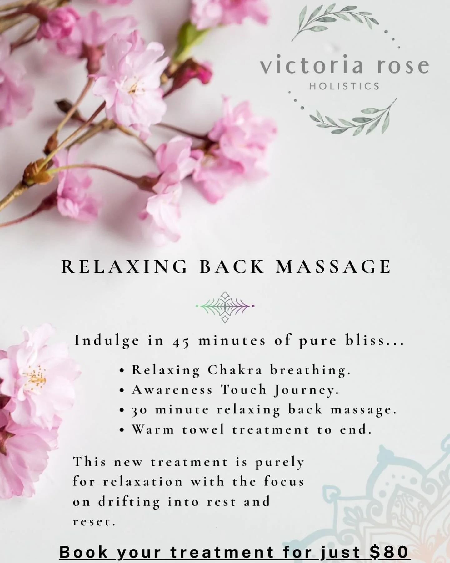 Hello beautiful women 💫✨🌙

Over the last few weeks I have been toying with the idea of introducing a new beautifully relaxing treatment.
Going back to my roots of massage!! 🙌🏼
I was approached by one of my lovely clients who was in need of a heal