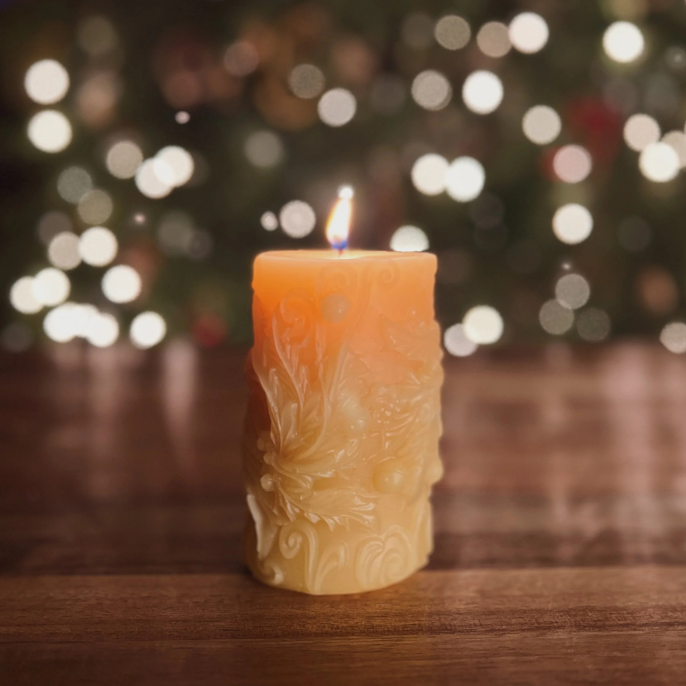 holly blessing • beeswax candle