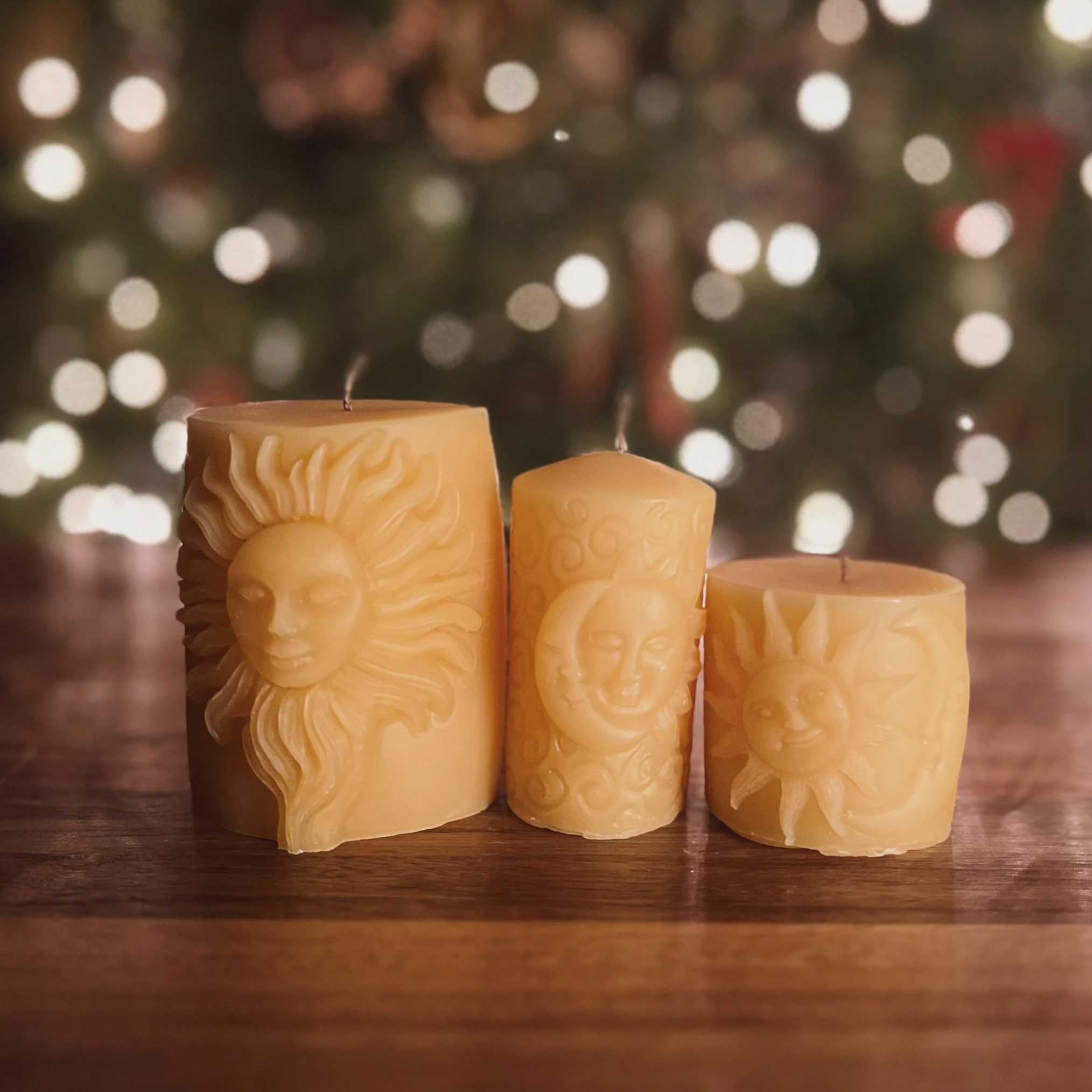 solar flare • beeswax candle trio