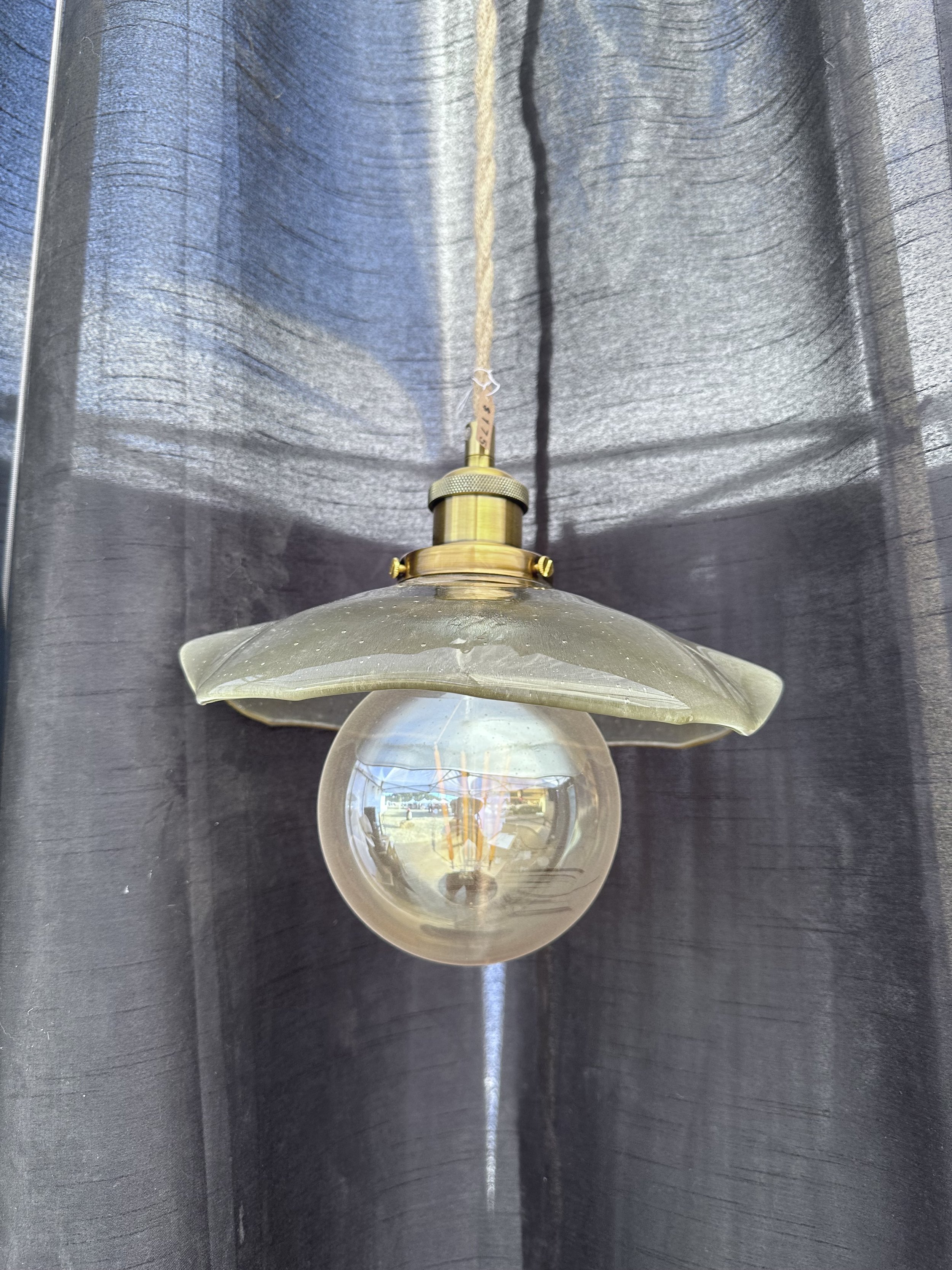 Amber Glow Kiln-Formed Glass Light Shade