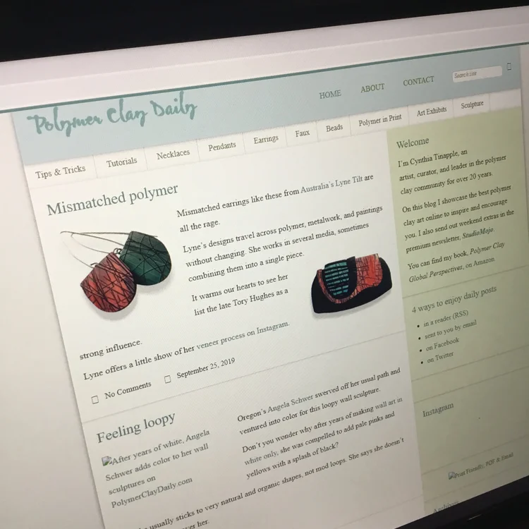 Article featuring Lyne Tilt polymer clay jewellery