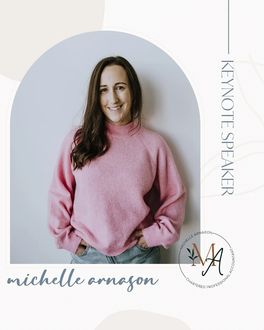 ✨Highlighting our exciting k e y n o t e speaker @michellearnasoncpa for our event! 

Get to know Michelle 🌟

Michelle Arnason is a Chartered Professional Accountant and the founder of an accounting firm dedicated to empowering business owners with 