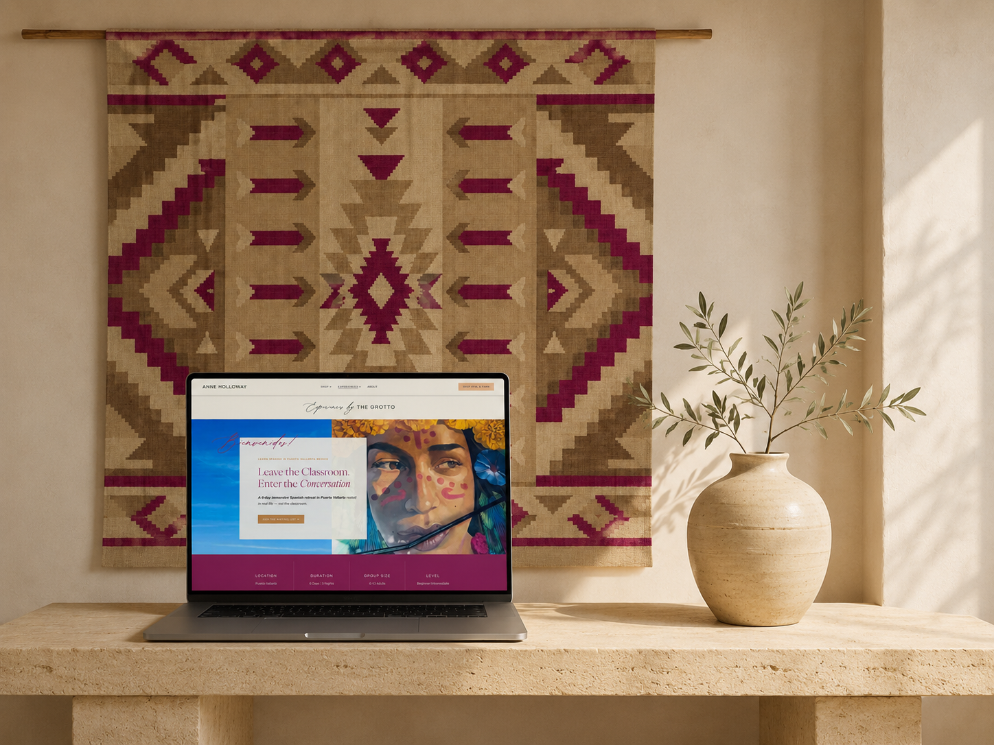 experiences by the grotto website mockup