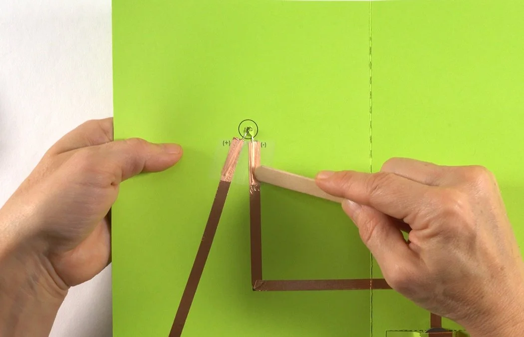 Burnish the copper and tape.