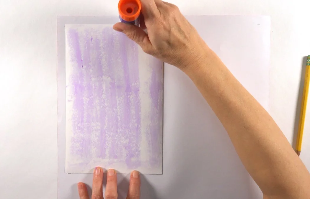 Fold the card over. Add glue stick to the back of the card.