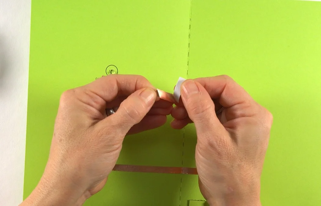Remove the copper from a 2nd copper tape strip.