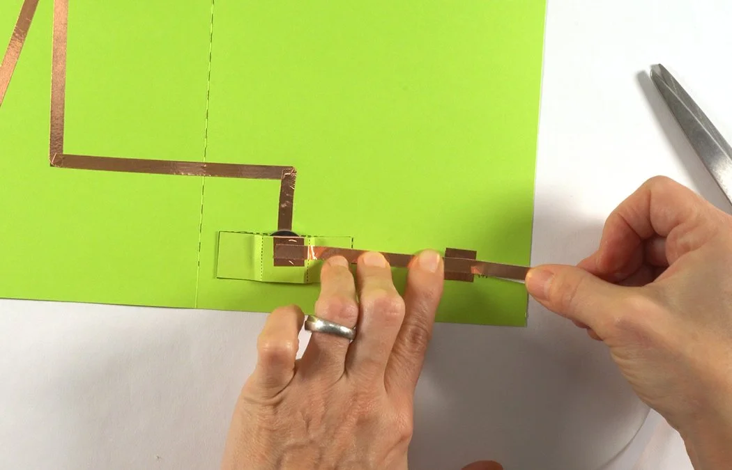 Place the copper over the (+) grey diagram to the switch pad on the right.