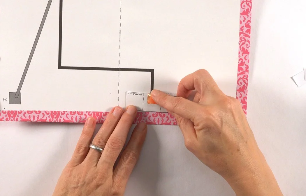 Wrap the end of the copper to the other side along the grey diagram.