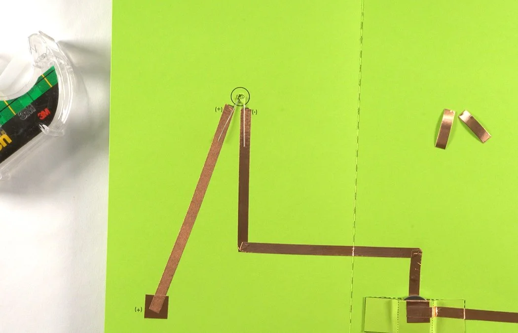 Make sure your leads are on the proper piece of copper tape. If not, the light will not work unless you flip your battery.