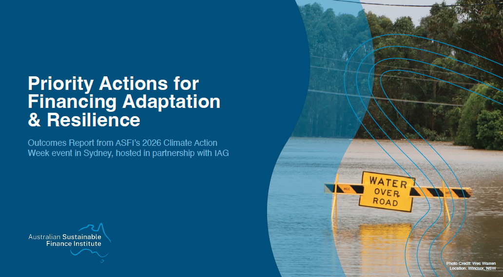 Priority Actions for Financing Adaptation &amp; Resilience: Outcomes report from Climate Action Week Sydney 2026
