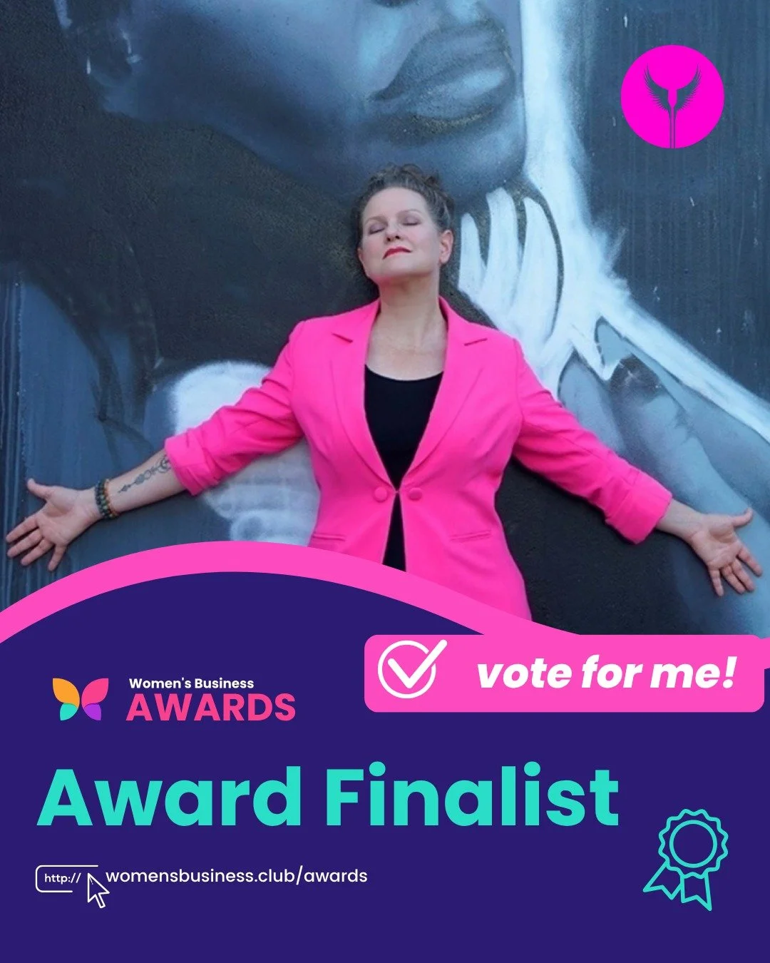I&rsquo;m deeply honoured to be nominated for the Women&rsquo;s Business Awards &quot;Business Woman of the Year&quot;

This is not only a recognition. For me it is a tick from the universe, too - that I'm on the right path and that following your he