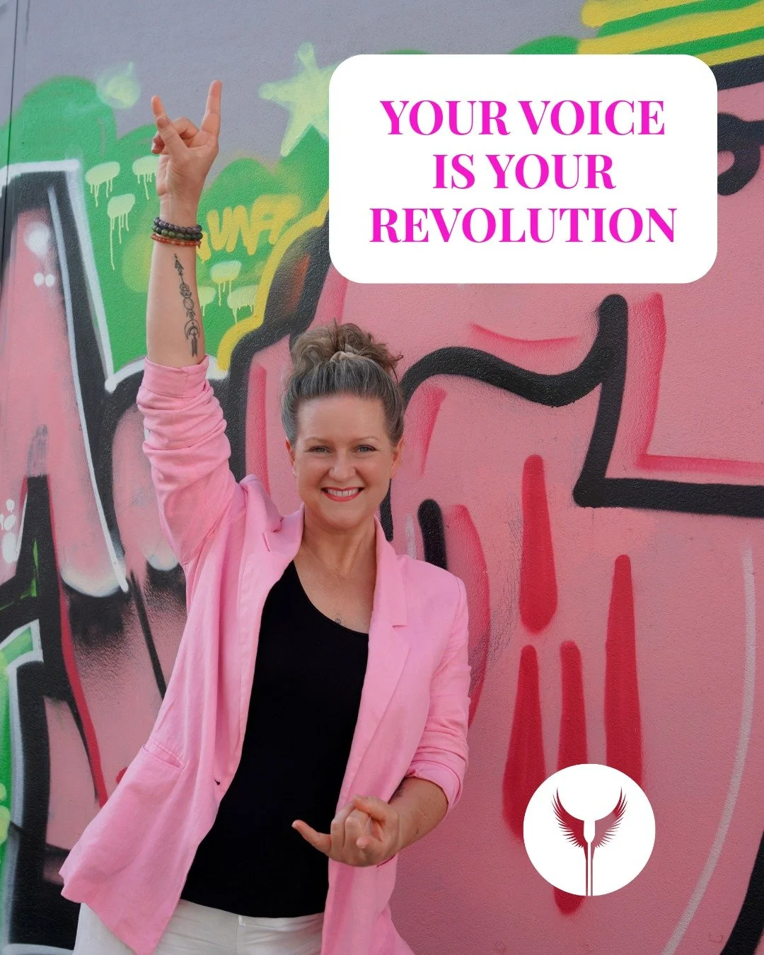 Your voice is your revolution.
It is the part of you that was never meant to stay quiet, small, or edited for approval.

I see women dilute their power and hide their truth in order to fit in. When you choose to own your story&mdash;unapologetically&