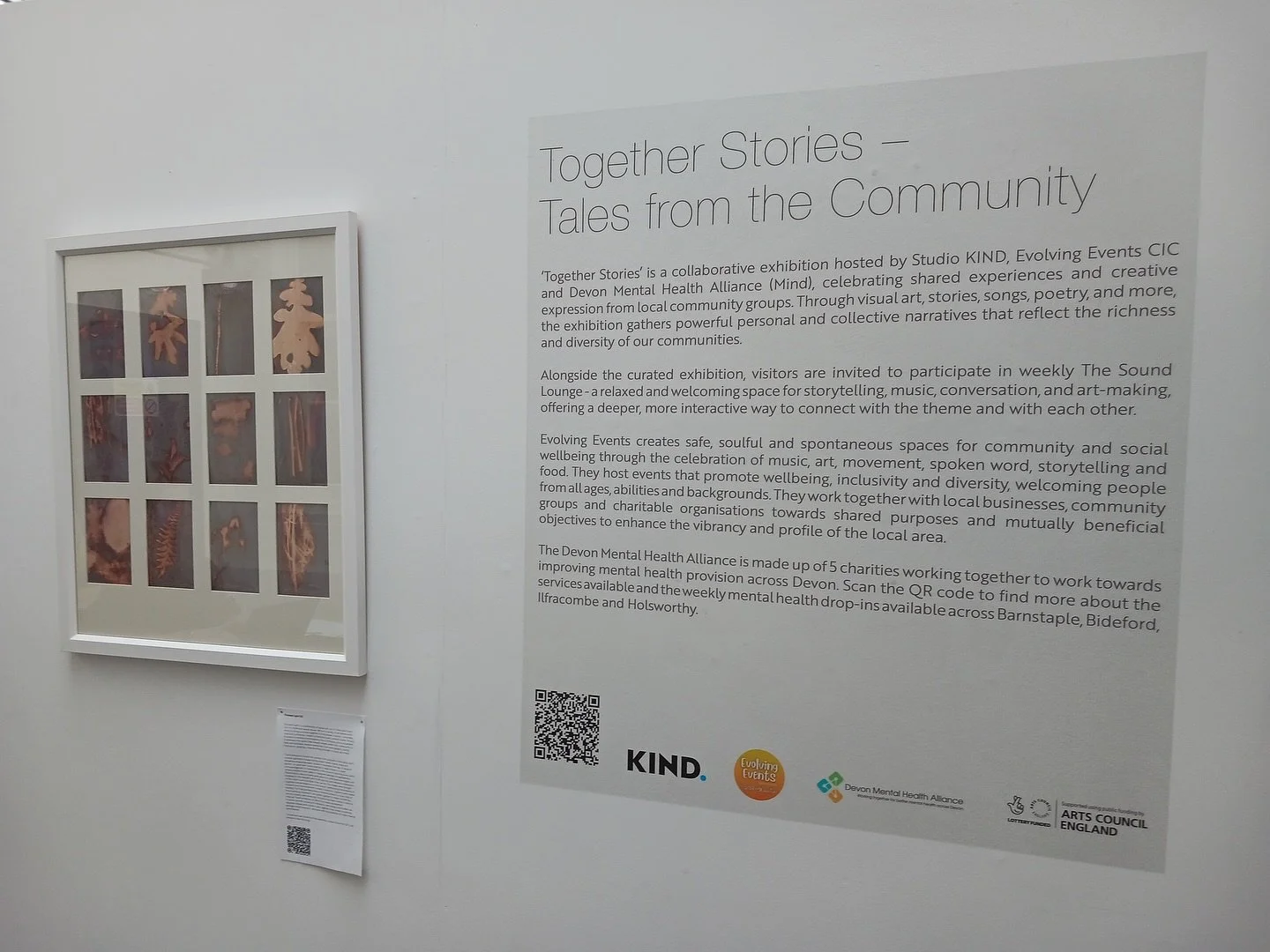 New Article: &lsquo;Together Stories - Tales from the Community&rsquo; Exhibition in Barnstaple

This year, the Devon Mental Health Alliance and Evolving Events CIC have teamed up with Studio Kind for the &lsquo;Together Stories - Tales from the Comm