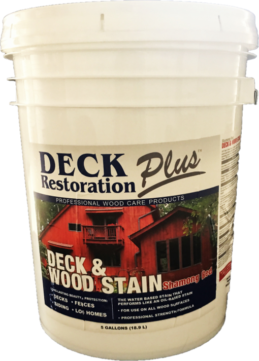 Deck Restoration Plus Deck + Wood Stain: Shamong Red