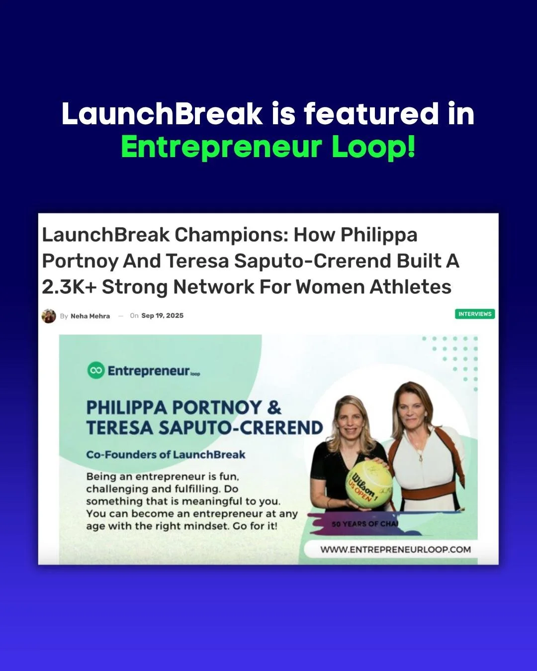 &quot;Our years of experience volunteering and leading initiatives to support women and women athletes at Columbia University helped us to identify a gap in the marketplace. We noticed that the men&rsquo;s teams had really established alumni networks