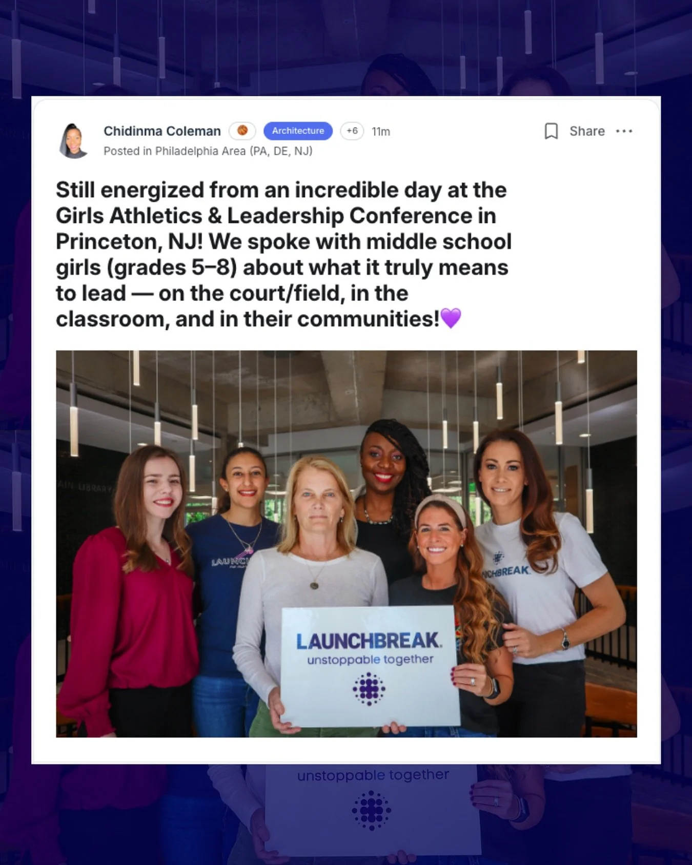 Each one, teach one 💙

Big thanks to our LaunchBreakers that were able to volunteer at the She Leads, She Wins: Girls Athletics &amp; Leadership Conference last weekend at the @stuartcdschool in Princeton, NJ! 🚀
