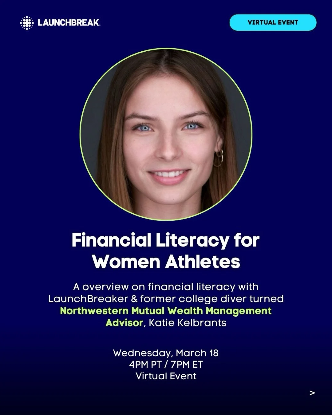 When&rsquo;s the last time someone actually broke down financial planning in a way that made sense for you? 🧐

Join us this Wednesday for a virtual talk with LaunchBreaker and former college diver turned Northwestern Mutual Wealth Management Advisor