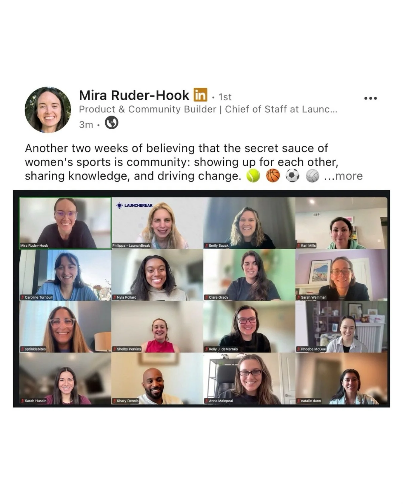 Weeks 2 &amp; 3 speaker recap of LaunchBreak&rsquo;s Startup Intensive for Women Athlete Founders, in partnership with Mira Ruder-Hook Consulting📝:

💰 Ami Galani shared frameworks for thinking about revenue strategy and the P&amp;L. 

👤 Kristin To